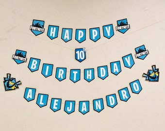 Fortnite Birthday Banner Etsy - fortnite birthday banner gamer banner fortnite party supplies fortnite letters