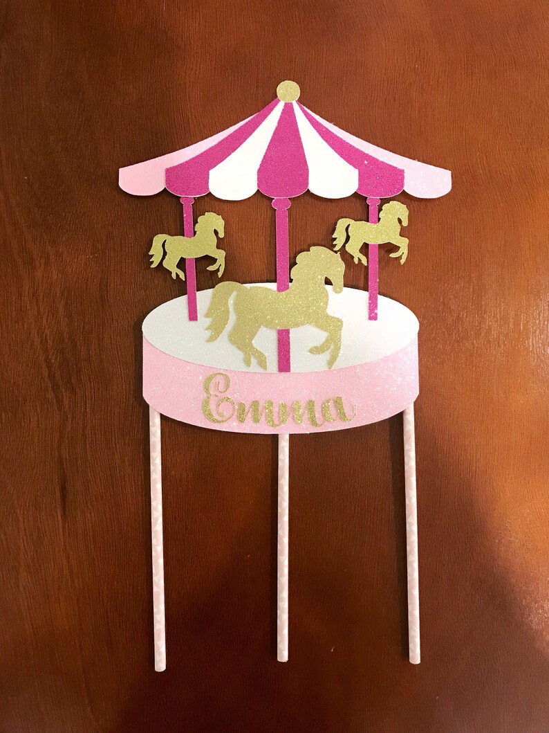 Carousel Cake Topper Carousel Birthday Party Carousel Etsy