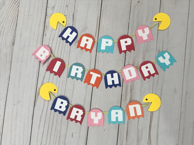 Happy Birthday Pacman Banner | Etsy