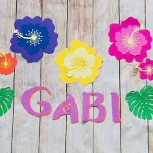 Luau birthday banner, Hawaiian party banner, Hibiscus birthday banner, tropical banner, tiki birthday banner, Hawaiian birthday, aloha party image 9