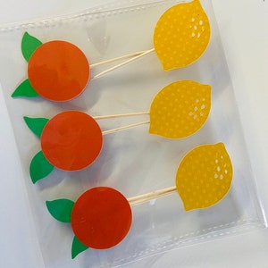 12 Little Cutie Cupcake Toppers - Lemon and Cutie Toppers
