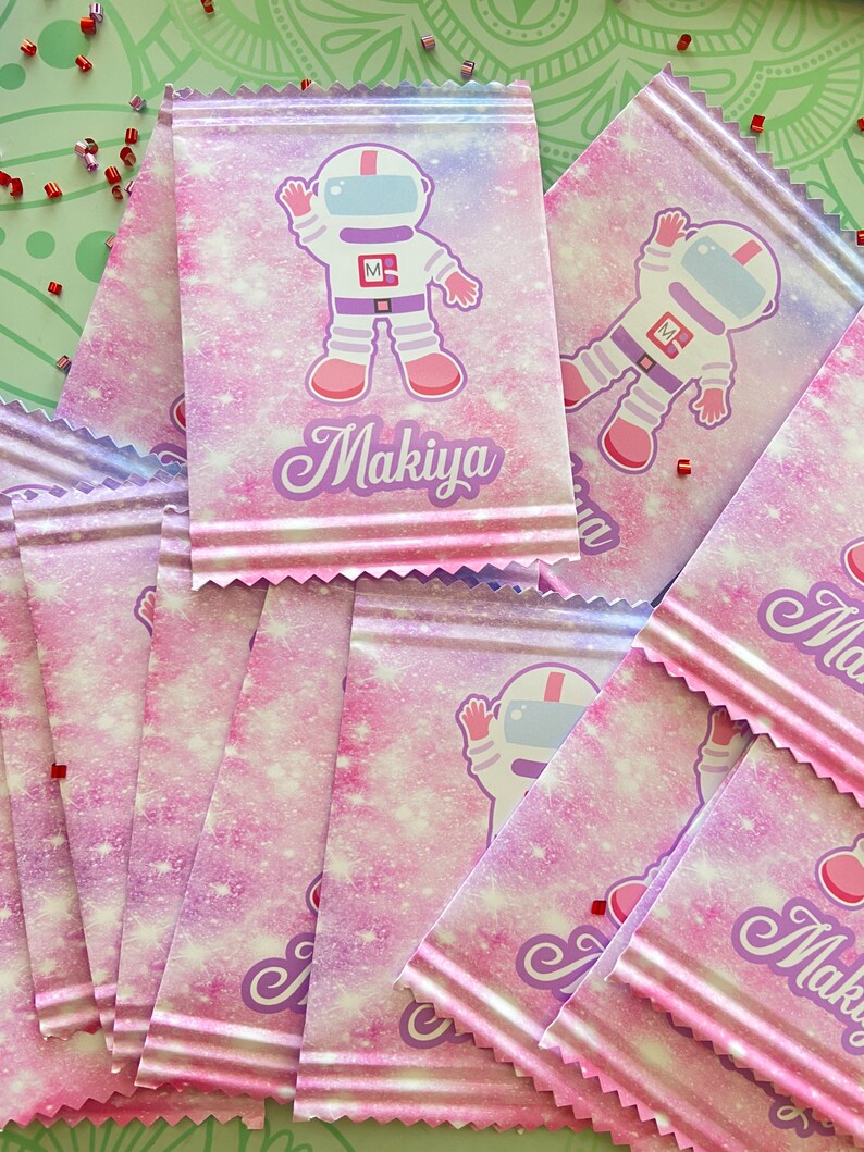 12 Girl Astronaut Fruit Snack Wrapper, ANY THEME Fruit Snack Label ...