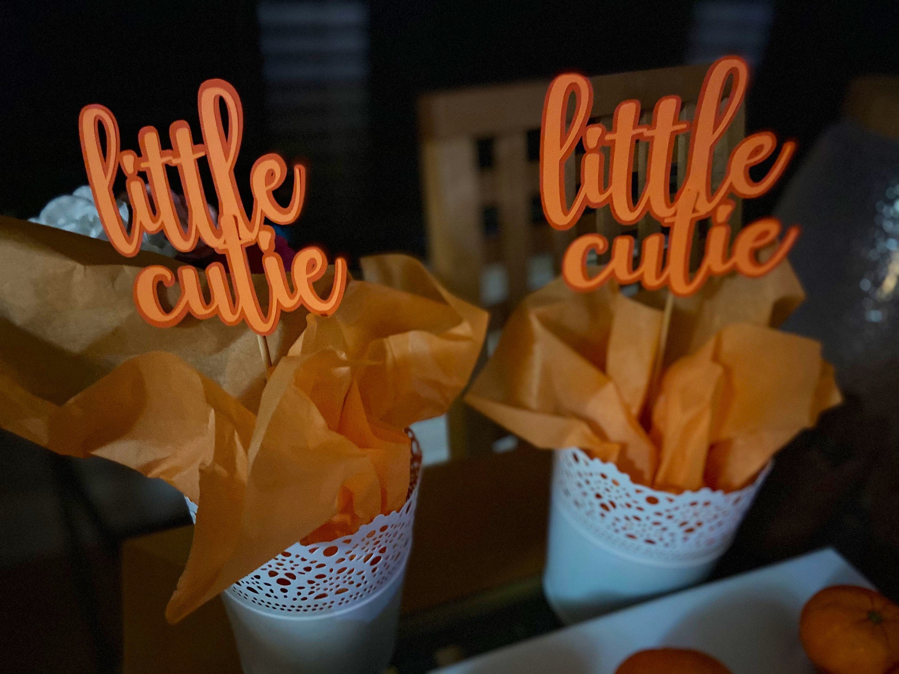 Set of 2 Centerpieces Little Cutie Baby Shower Centerpieces Etsy