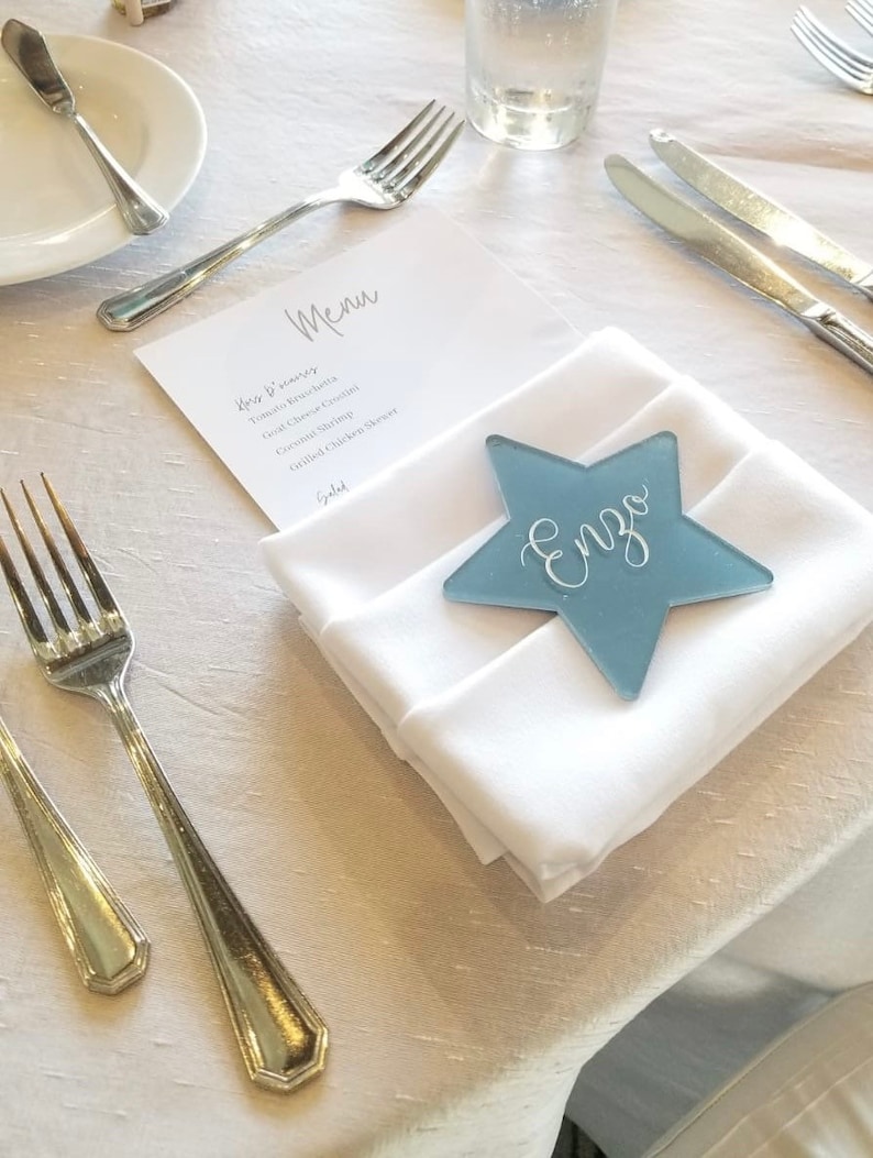 Acrylic engraved star tag baby shower favor tags acrylic custom place card personalized acrylic tag