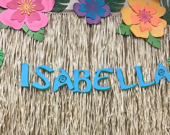 Luau birthday banner, Hawaiian party banner, Hibiscus birthday banner, tropical banner, tiki birthday banner, Hawaiian birthday, aloha party