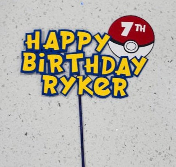 Pokemon Birthday Cake Banner Cake Topper Etsy - roblox project pokemon bannet