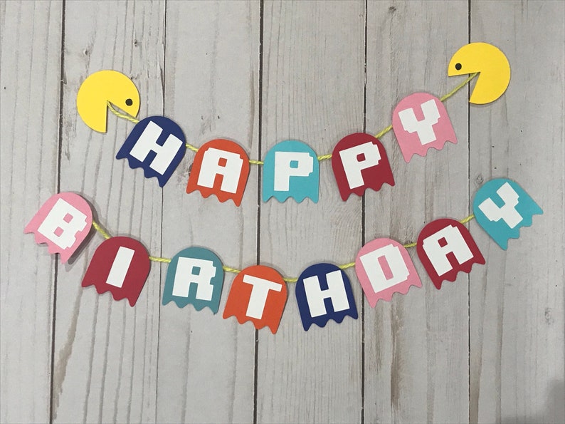Happy Birthday Pacman Banner | Etsy