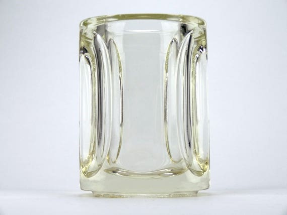 Clear Glass Vase Pressed Glass Vintage Vase Mid Century Etsy
