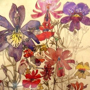 BUTTERFLY FLOWERS -  Art Nouveau Flower - Charles Rennie Mackintosh - Mounted Print 10" x 8"