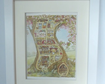 SUMMER HOME Brambly Hedge mounted print   14" x 12" White Frame or 12" x 10" Soft White Mount