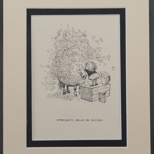 Detergents should be avoided - Norman Thelwell 10&quot; x 8&quot; DOUBLE MOUNTED PRINT