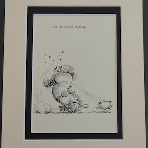 Norman Thelwell 10&quot; x 8&quot; DOUBLE MOUNTED PRINT  - And Downright Courage
