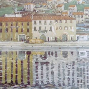 PORT VENDRES  France - Charles Rennie Mackintosh  -  IN 12&quot; x 10&quot; Ivory Mount ready to place in Frame