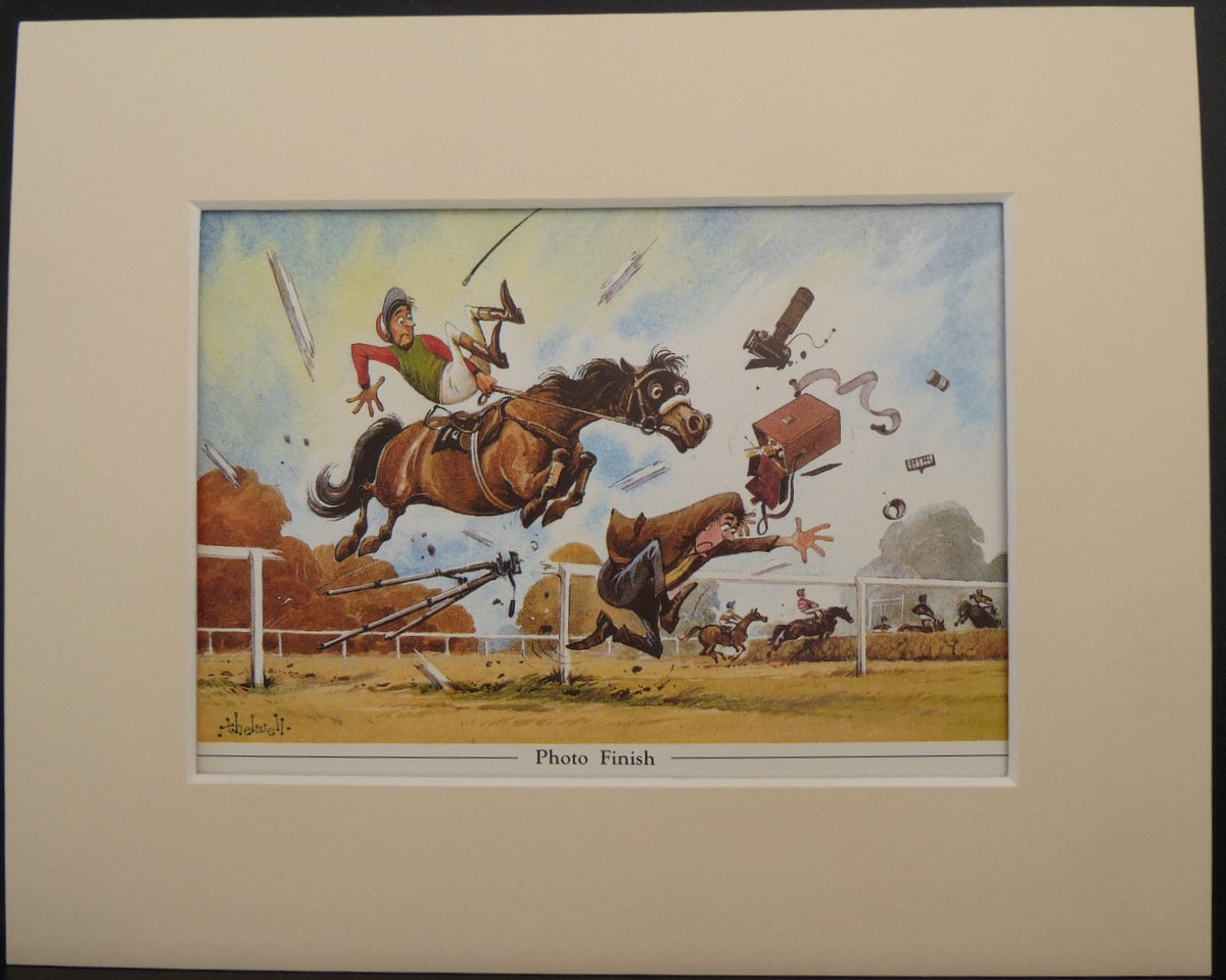 PHOTO FINISH - Sporting Prints Horse Racing Vintage Comical Funny