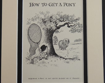 Norman Thelwell 10&quot; x 8&quot; DOUBLE MOUNTED PRINT  - How to get a pony