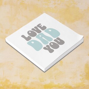 Bloc-notes post-it pour la fête des pères, papa, je t'aime, cadeau pour papa, cadeau d'une fille, joli cadeau, petite papeterie pour papa, cadeau de bureau