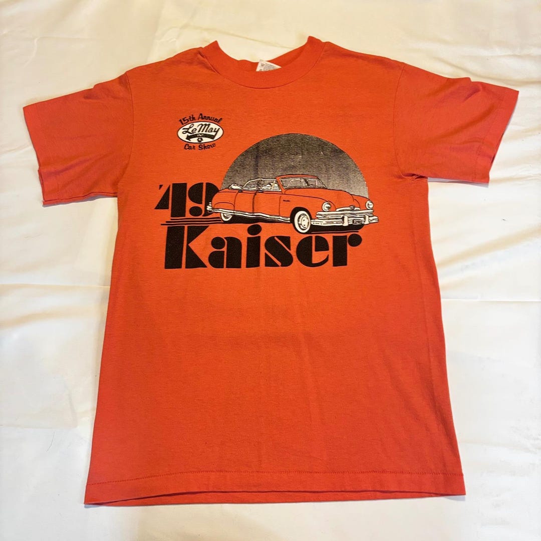 1950s Kaiser Convertible Lemay Car Show Orange T Shirt Small 50/50 ...