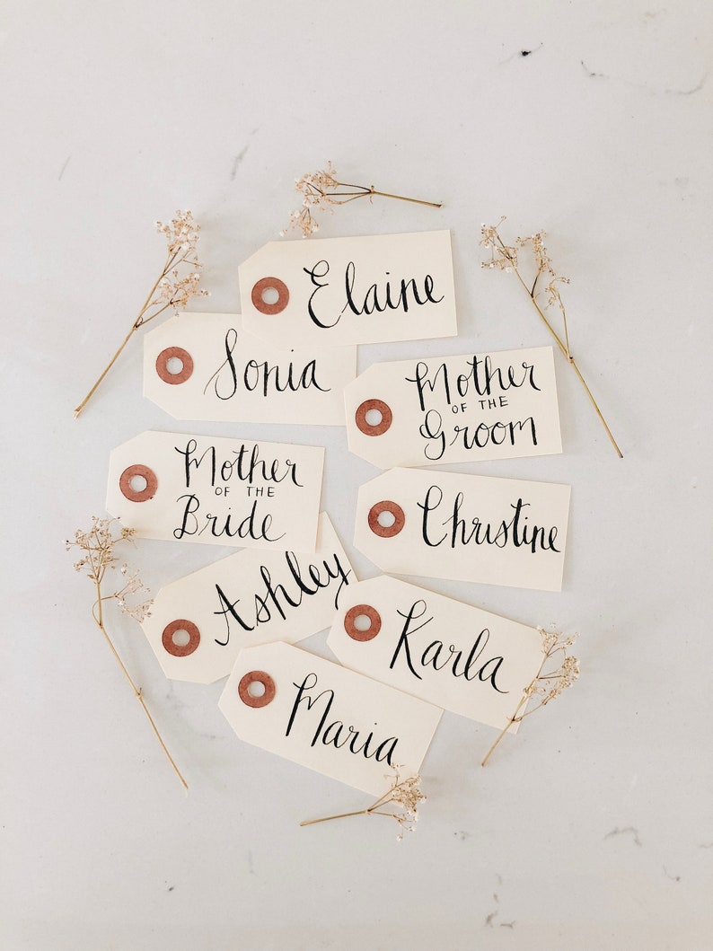 Set of 10 - Calligraphy Gift Tags - Etsy