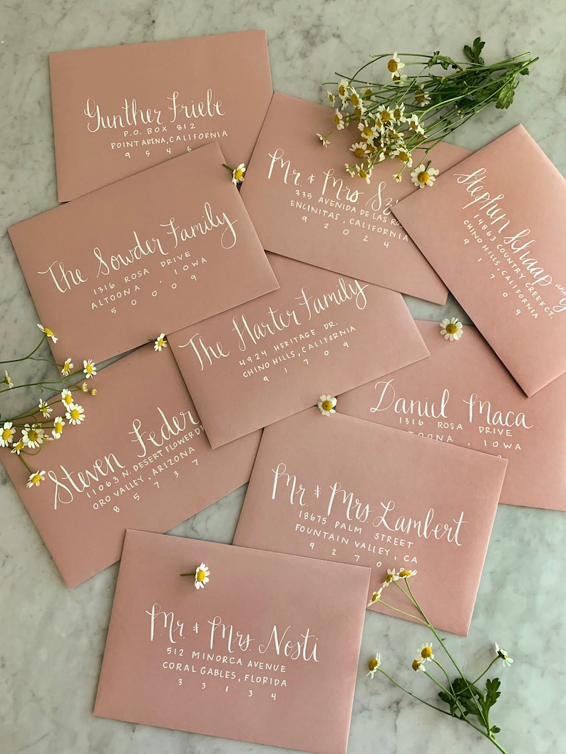 Custom Calligraphy Wedding Envelopes Etsy