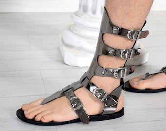 Gladiator heren sandalen, film en theater gladiator sandalen, handgemaakte Sparta sandalen, lederen sandalen, sandalen voor feest