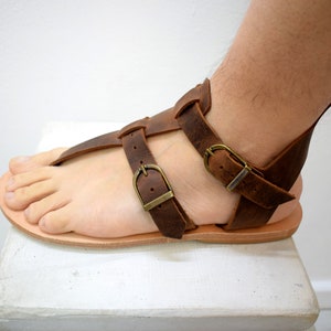 Greek Roman Sandals Gladiator Men leather Sandals Handmade  leather sandals