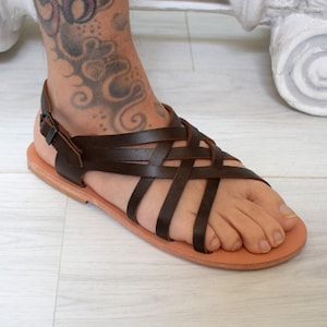 Handmade mens huarache leather sandals