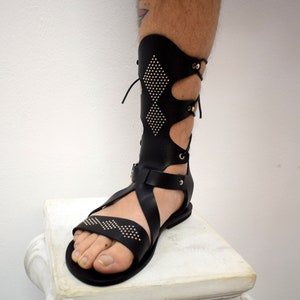 Men fashion leather sandals - by Sparta Sandals with Greek Warier Outfit and Gladiator Theatrical Custom Handmade and Sport men Sandals