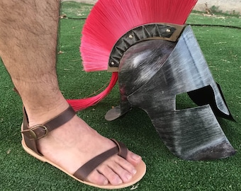 Men's Flip Flops Handmade Leather Sandals Inspired by Greek Mythology Style, ideal for a beach wedding