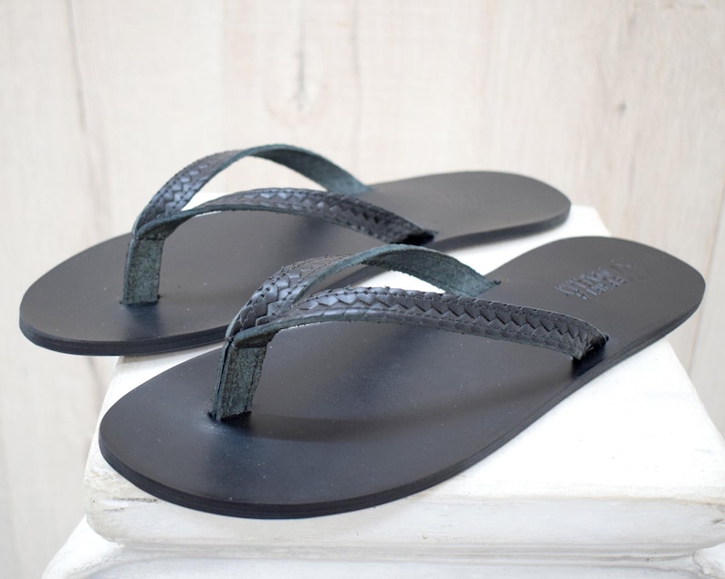 Men’s Barefoot Grounding Sandals – Zero Drop Leather Earthing Sandals | Handmade in Cyprus Black with no heel