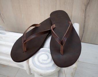 Earthing Minimalistische Flip Flops Leder Sandalen für Männer