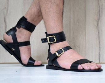 Men's leather sandals for wedding and Summer party with Free expedited shipping