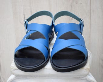 Men's Handmade Greek Leather Cross-Strap Sandals – Comfortable Summer Footwear by Sparta Sandals