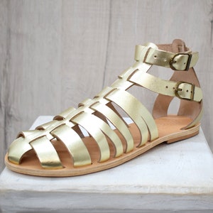 Gold Mens Movie and Theater Gladiator Sandals - Etsy