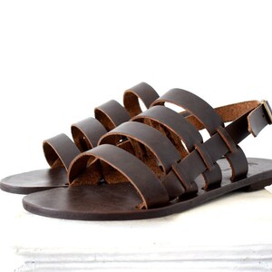 Leather Sandals Men/ Slide Leather Sandals/ Slide Men Sandals/ Men ...