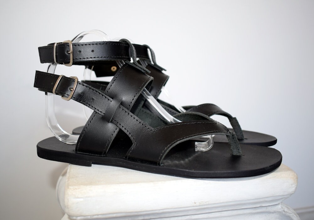 Gift For Men Black sandals for men Tom Gladiator Men | Etsy