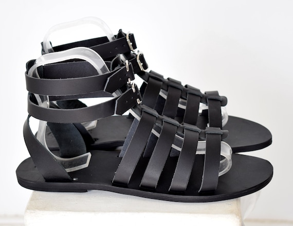 Gladiator Renaissance men sandals, Black sandals, leather sandals, Gift For Men, Free shipping, Handmade Sandals, Genuine Leather sandals