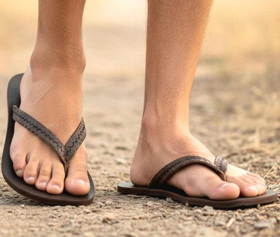 Men’s Barefoot Grounding Sandals – Zero Drop Leather Earthing Sandals | Handmade in Cyprus