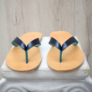 Sandales tongs en cuir véritable pour hommes image 3