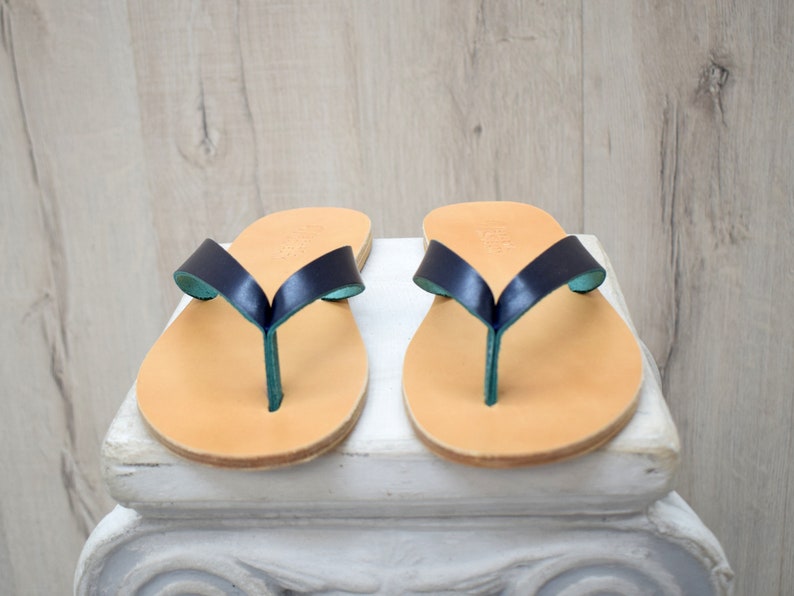 Sandales tongs en cuir véritable pour hommes image 3