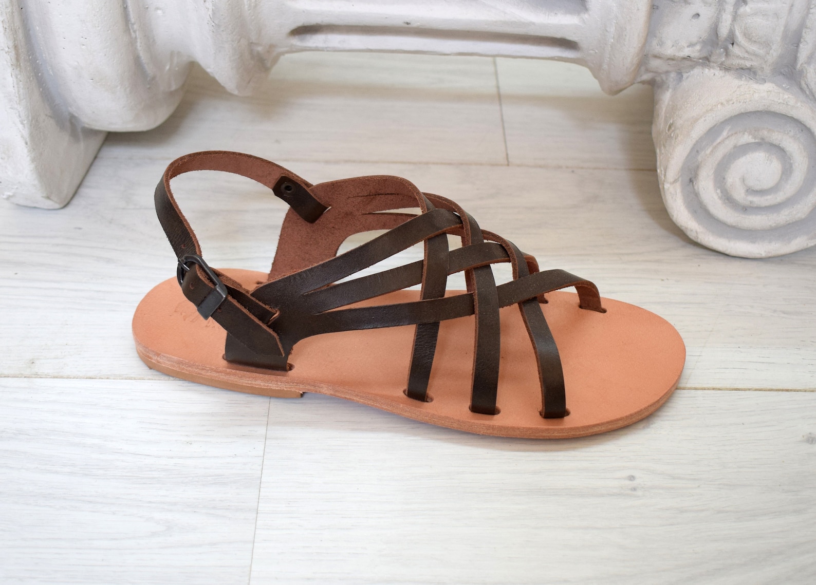 mens leather huarache sandals