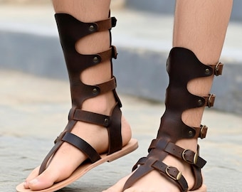 Gladiator Men Sandals, Handmade Sparta Sandals, Genuine Leather sandals, Movie and Theater gladiator sandals, Sandals for Party