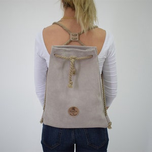 Georgia, Unisex Tasche, Wildleder, hellgraue Tasche, Reisetasche, Mädchentasche