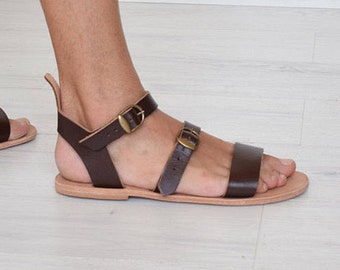 Men Sandals, Sandals, Handmade Sandals, Leather Sandals, Summer Sandals, Beach Sandals, Brown Color, Greek Sandals,Sparta Sandals,Flip Flops