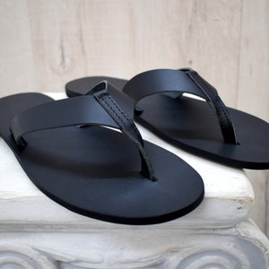 Flip Flop Greek Leather Sandals Men, Brown Color, Gift for Men ...