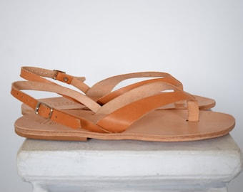 Flip flop sandals for Men with Genuine Leather in Greek style