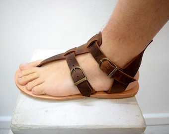Greek Roman Sandals Gladiator Men leather Sandals Handmade  leather sandals