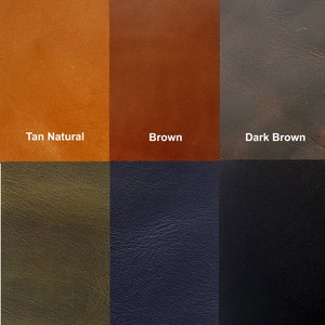 K&ouml;nnte beinhalten: Lederproben in sechs Farben: naturbraun, braun, dunkelbraun, khaki, blau und schwarz.