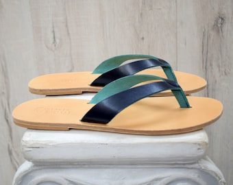 Men Flip flop sandals with Genuine Leather