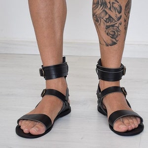 Men sandals with High Quality Genuine Leather and Free express shipping image 2