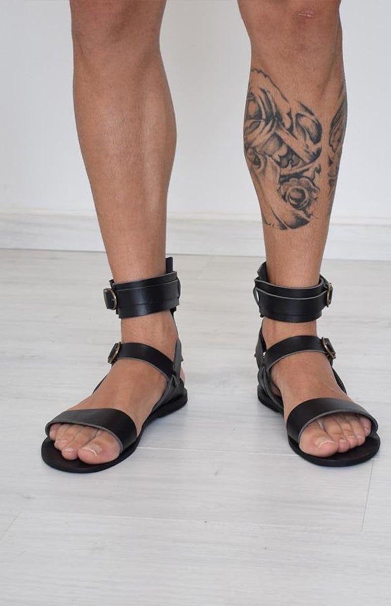 Men sandals with High Quality Genuine Leather and Free express shipping image 2